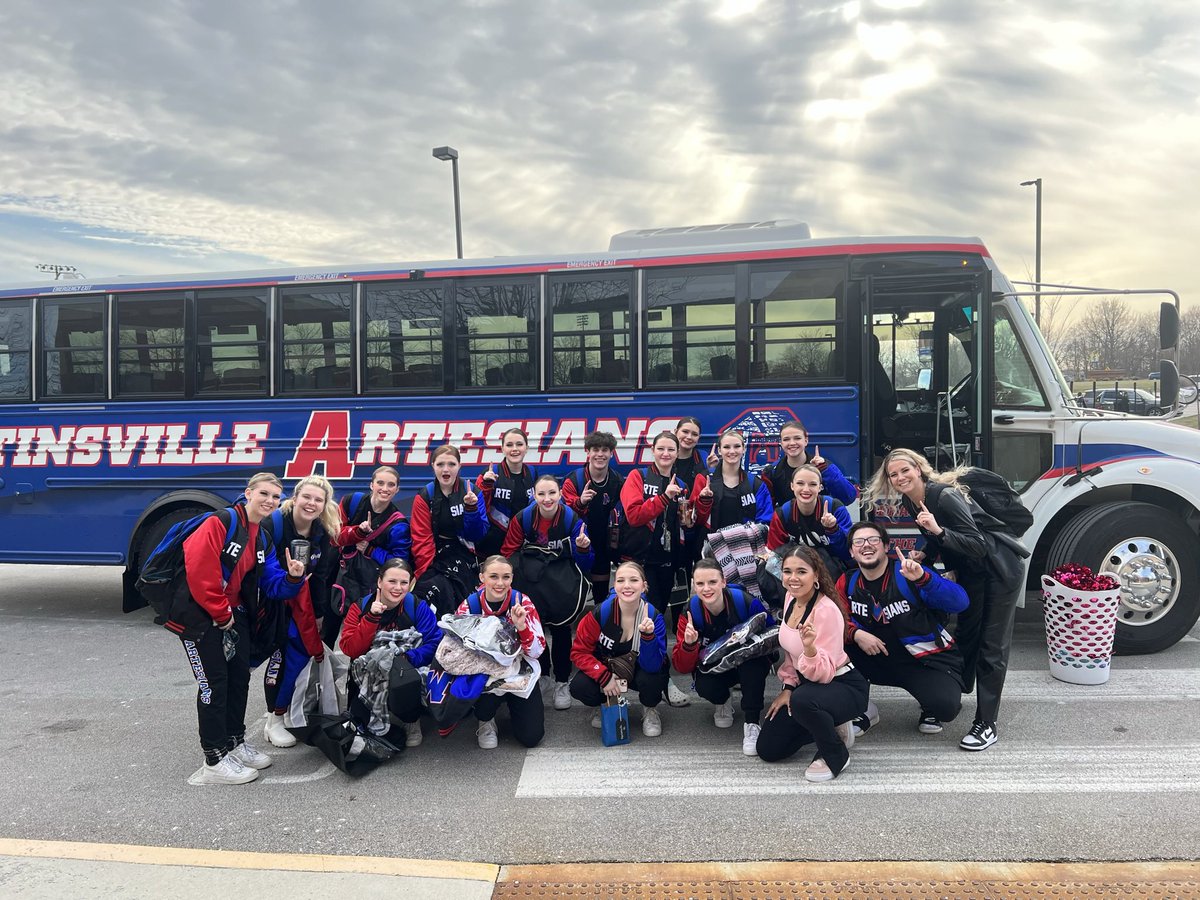 mville_dance's tweet photo. HELLO FAN BUS!! 🤩 Sign up this week in the MHS office &amp; ride the fan bus to our State Championships on Sunday!! 🔥🏆 @ArtesianNation @BellCatMHS @ericbowlen @artieredblue https://t.co/IpLiCpEGVb
