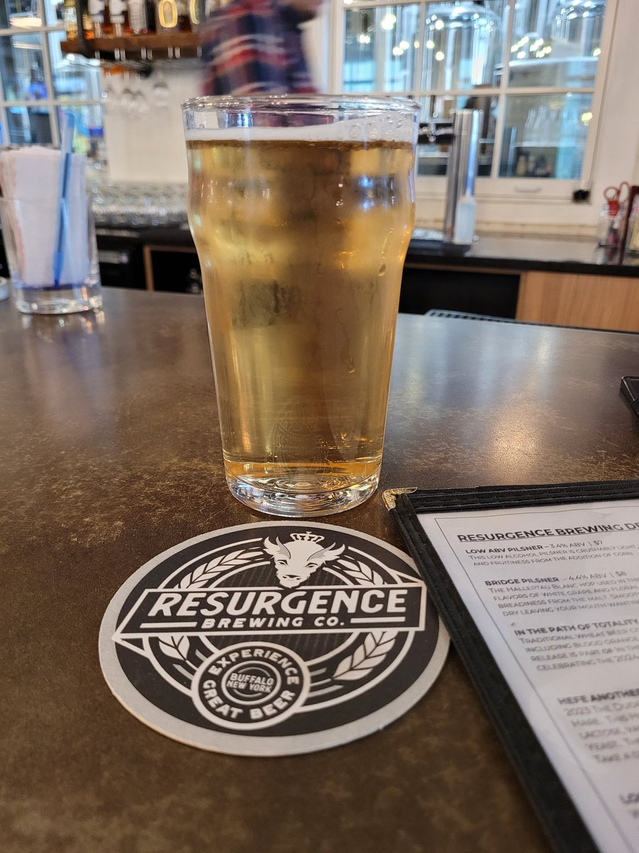 buffbeerleague's tweet photo. We found a prototypical #lunchbeer in @ResurgenceBrew Low ABV Pilsner. This is as light and crisp as local lagers come at 3.4% - a touch sweet, but this as easy drinking and as crushable as can be. It's the perfect accompaniment to wings, burgers, a pretzel, or anything really. https://t.co/ECKIafsE4s
