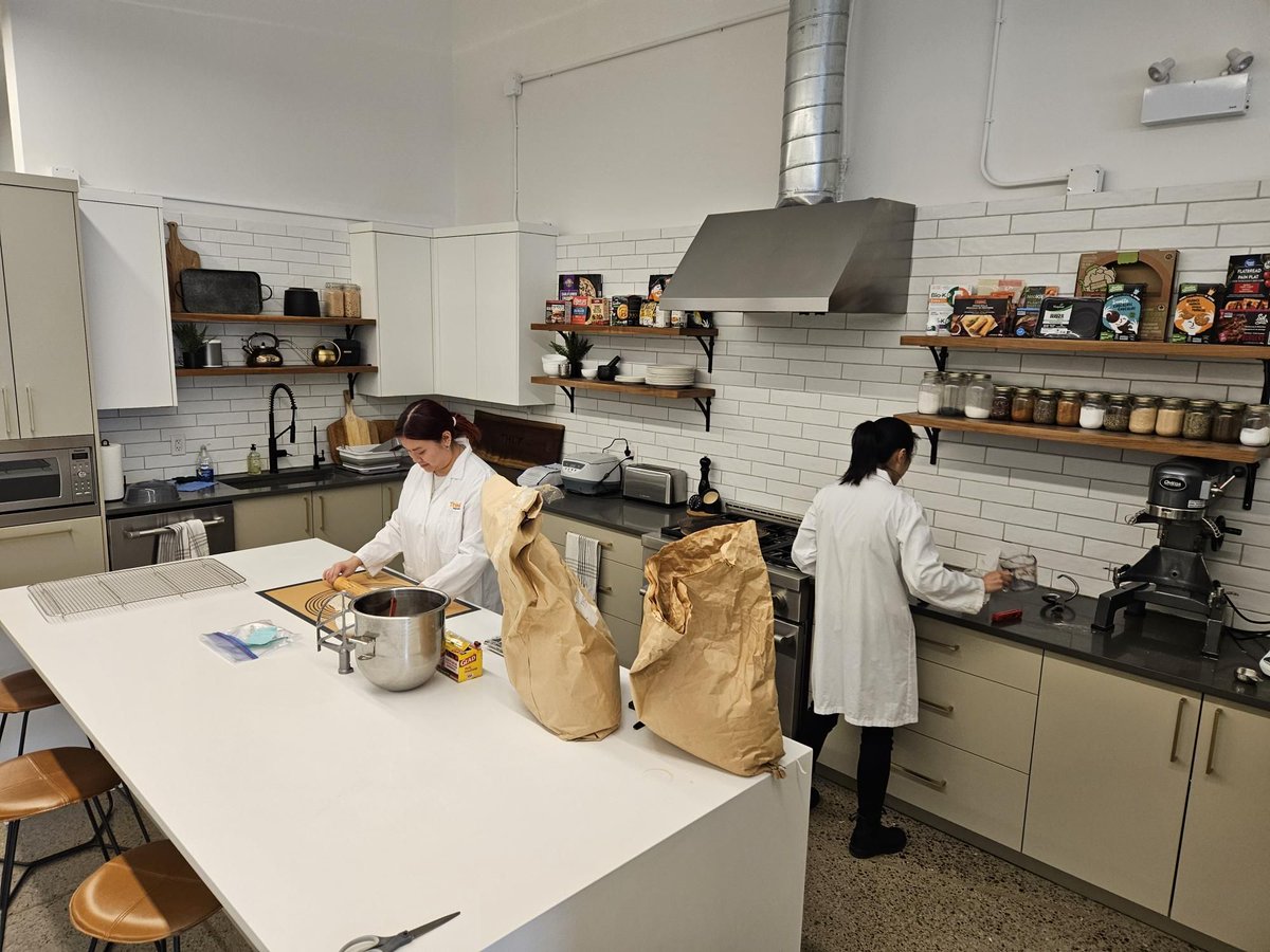 Busy morning in the Think Kitchen as our R&amp;D team preps for customer visits later this week! 🍕😋
#foodscience #glutenfree #pizza #baking