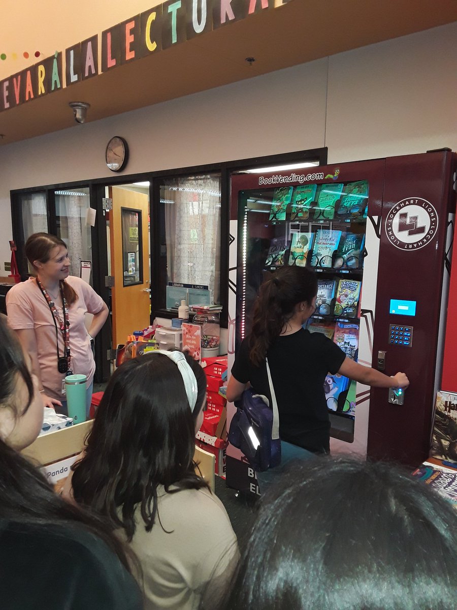 Yesterday, we had 1 student become a Millionaire Reader.  She was able to earn a token and get a free book from the Book Vending Machine.  #bbproud