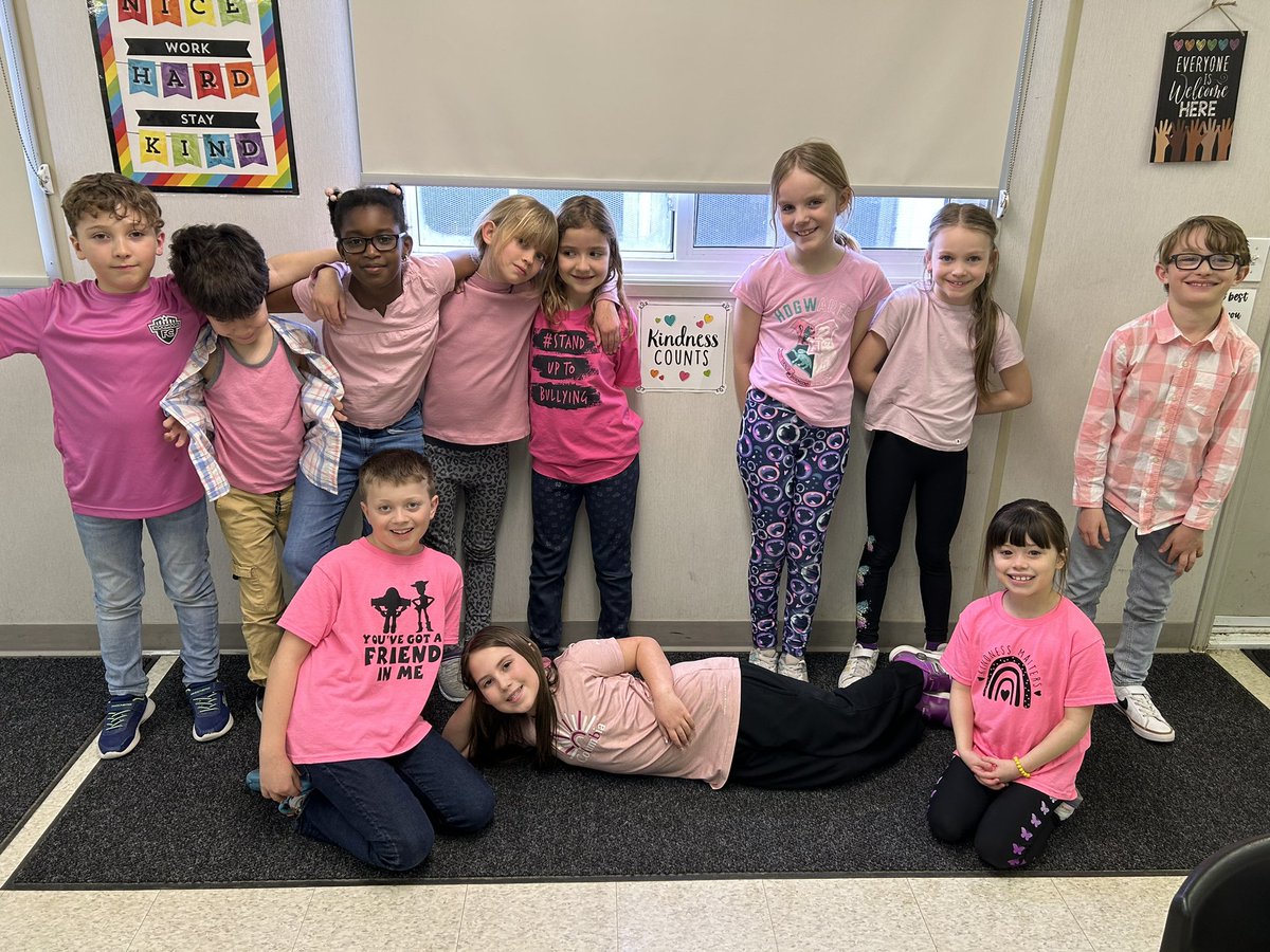 MsACunningham's tweet photo. Pink Shirt Day was a success! Students participated in many different activities related to kindness and wore pink to show their support against bullying. 
🩷🫶🏻 https://t.co/GAOnH2nkIT