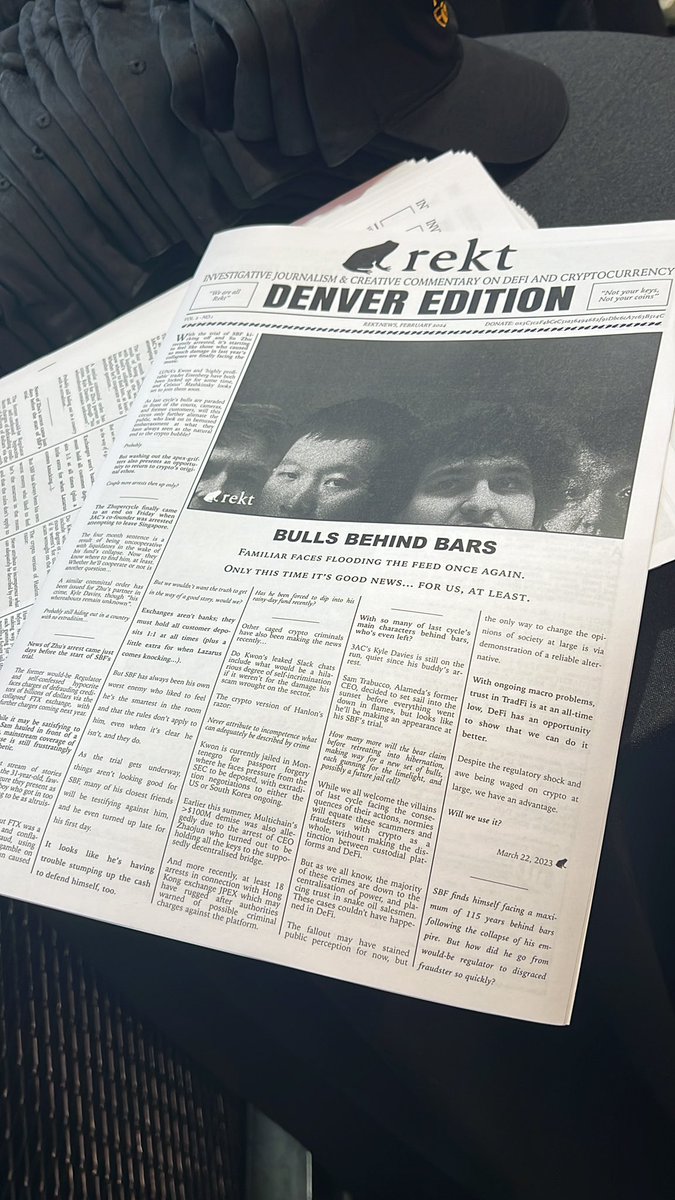 dont forget to pick up your copy of this special edition of @RektHQ …only at unStable Summit @stable_summit #ethdenver