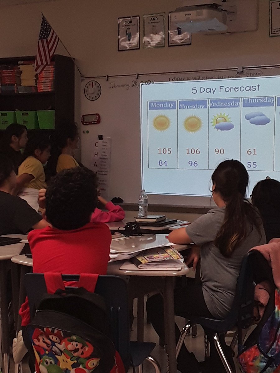 Today the students were meteorologists, and they presented their weather forecasts. #bbproud