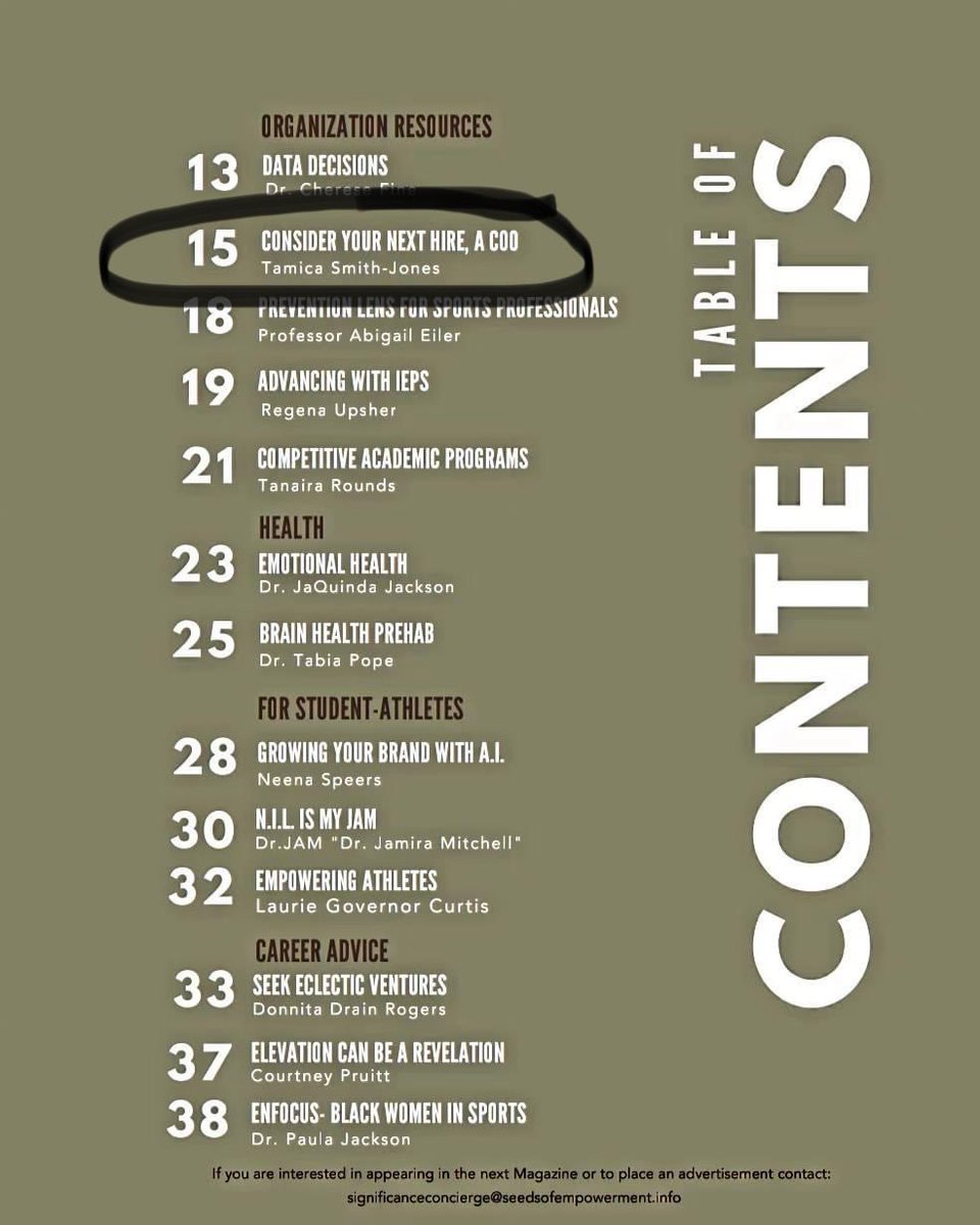 Did you get a copy of ⁦⁦⁦<a href="/HostofChat/">AChatintheGardenPod</a>⁩ “Significance in Athletics &amp; Sports Magazine⁉️click link for my featured article “Consider Your Next Hire, A COO” … May God get The Glory from My Story 🙏🏾 payhip.com/b/Kr3J7 Congrats to all the contributors #Herstory #BHM✊🏾