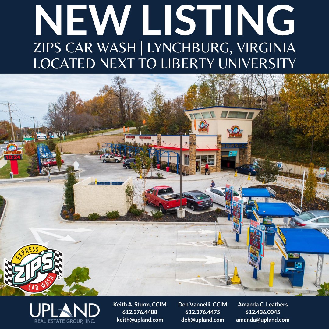 New Listing - Zips Car Wash in Lynchburg, Virginia! Zips Car Wash is on a NNN lease with 1.5% annual increases and is located next to Liberty University's campus where total enrollment exceeds 135,000 people.

For more information, please contact Amanda Leathers!