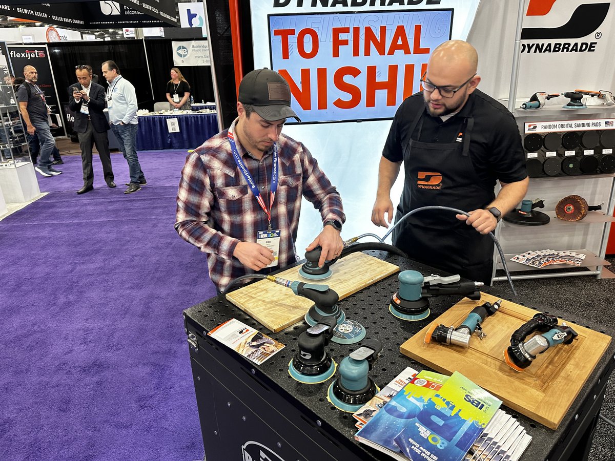 Dynabrade's tweet image. #KBIS2024 Day 2 is still going. Dynabrade is at booth W2375! Our tools are running and we are here to answer your surface finishing questions. Stop by and find out what the Dynabrade difference is.