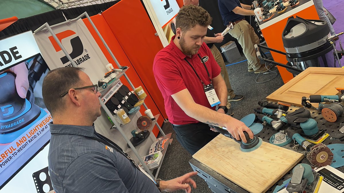 Dynabrade's tweet image. #KBIS2024 Day 2 is still going. Dynabrade is at booth W2375! Our tools are running and we are here to answer your surface finishing questions. Stop by and find out what the Dynabrade difference is.