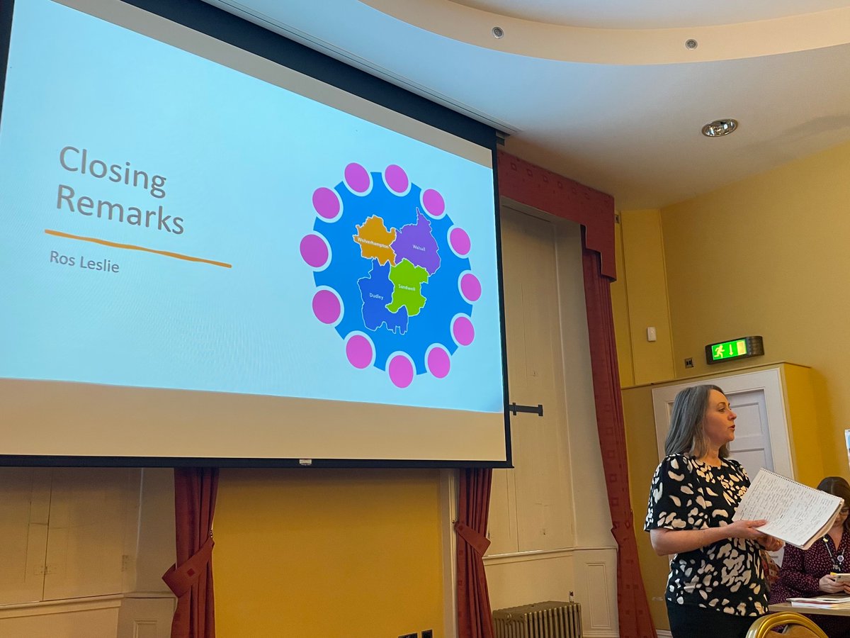 Huge thanks to @RosLeslieRWT Chief AHP B/C ICB & Chief AHP @RWT_NHS for closing comments at today’s #SupportWorker event

3 key themes from today:
- we REALLY value our SWs!
- growth, learning & resilience
- sharing & showcasing

What a day! 🥳

@BlackCountryICS @NHSinBlkCountry