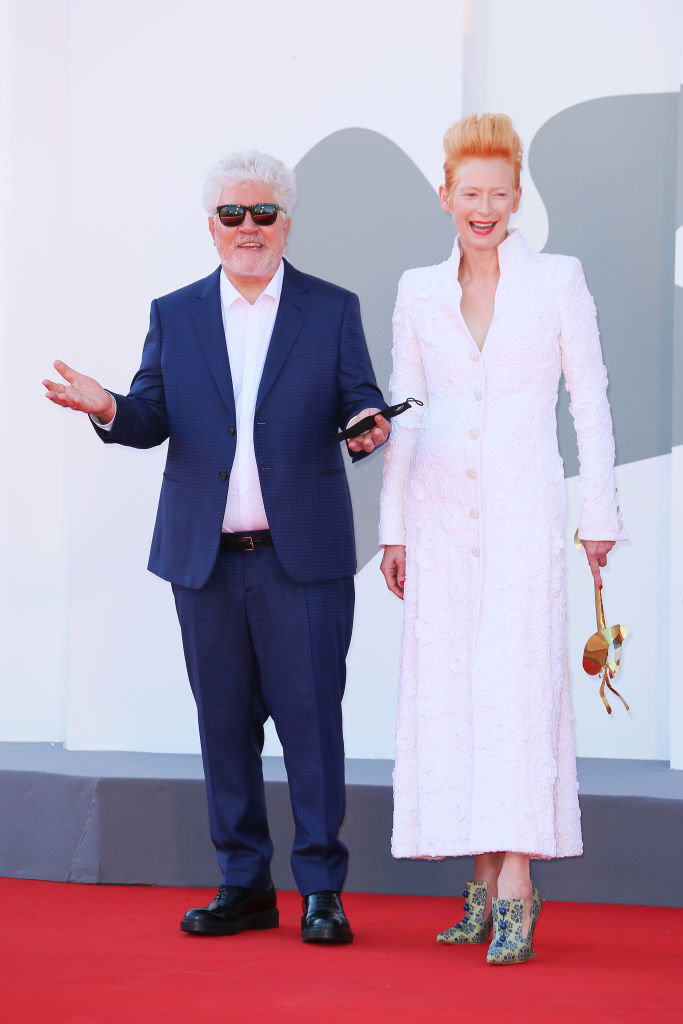 Tilda Swinton teases Pedro Almodóvar’s next film 'The Room Next Door': 'It’s a really beautiful thing to come again into his world. We start filming next week. We’ve been rehearsing for two months. [Julianne Moore] and I are as thick as thieves.” trib.al/Bk1MQ0K