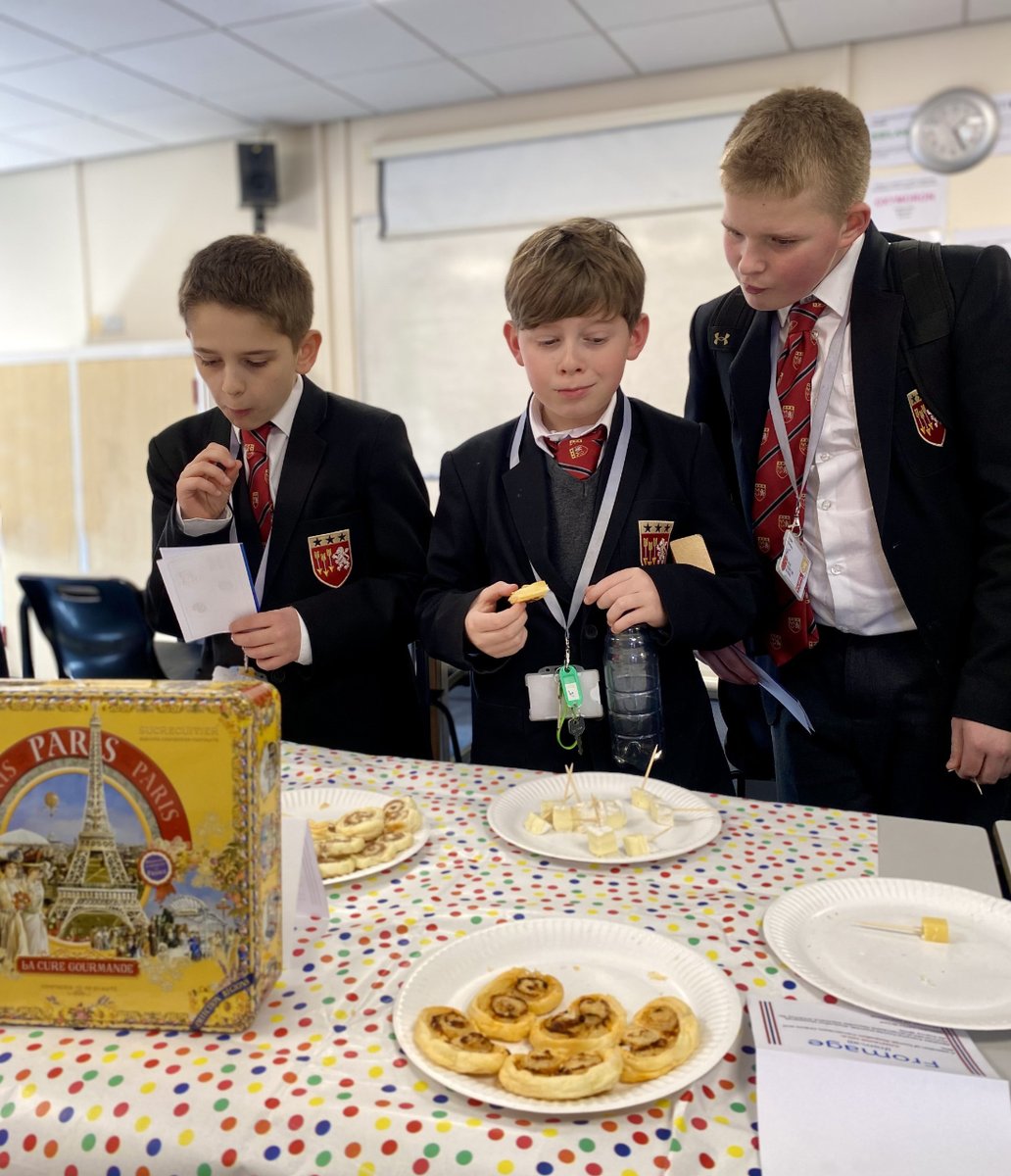 KHVIIISchool's tweet photo. Delicious delights taking center stage in the language corridor on Tuesday!

Our Sixth Form Scholars kicked off French week with an amazing food tasting experience.

Up next in the Art department: a French Art and Fashion inspired activity.

#coventryeducation #frenchweek #mfl https://t.co/39lCUHi2g7