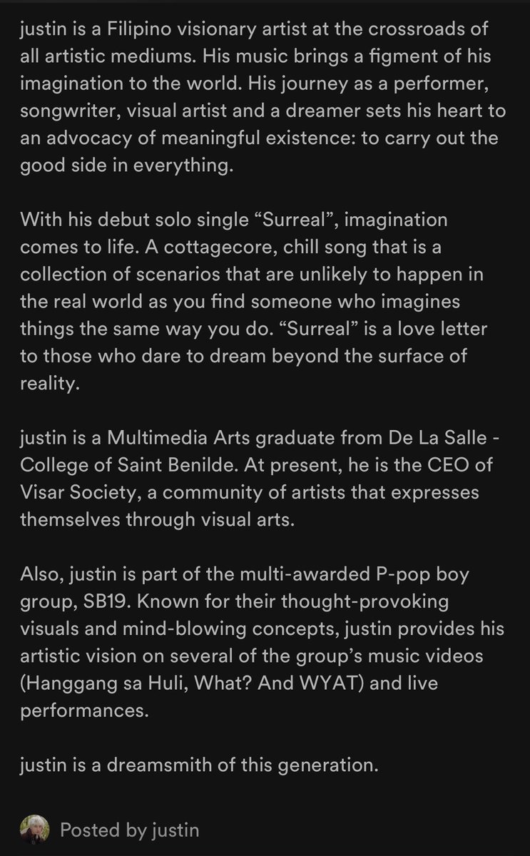 JustinTime_98's tweet photo. “justin is a dreamsmith of this generation.”

#justin #surreal #justinsurrealoutnow

https://t.co/nuYmspGo0q https://t.co/8Eu041Q2uY