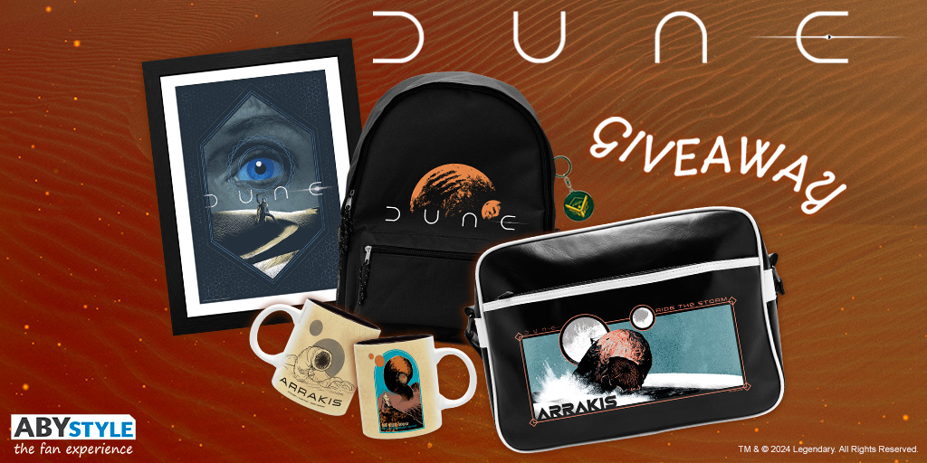 🇬🇧 #GIVEAWAY | The spice is flowing once again as #Dune2 is released on the big screen! Step into the desert of Arrakis w/ a special giveway !🏜️

🇫🇷 #JEUCONCOURS | Plongez dans le désert d'Arrakis &amp; célébrez #Dune 2 au cinéma avec ce concours #ABYstyle !🏜️

➡️RT + FOLLOW

📆03/06