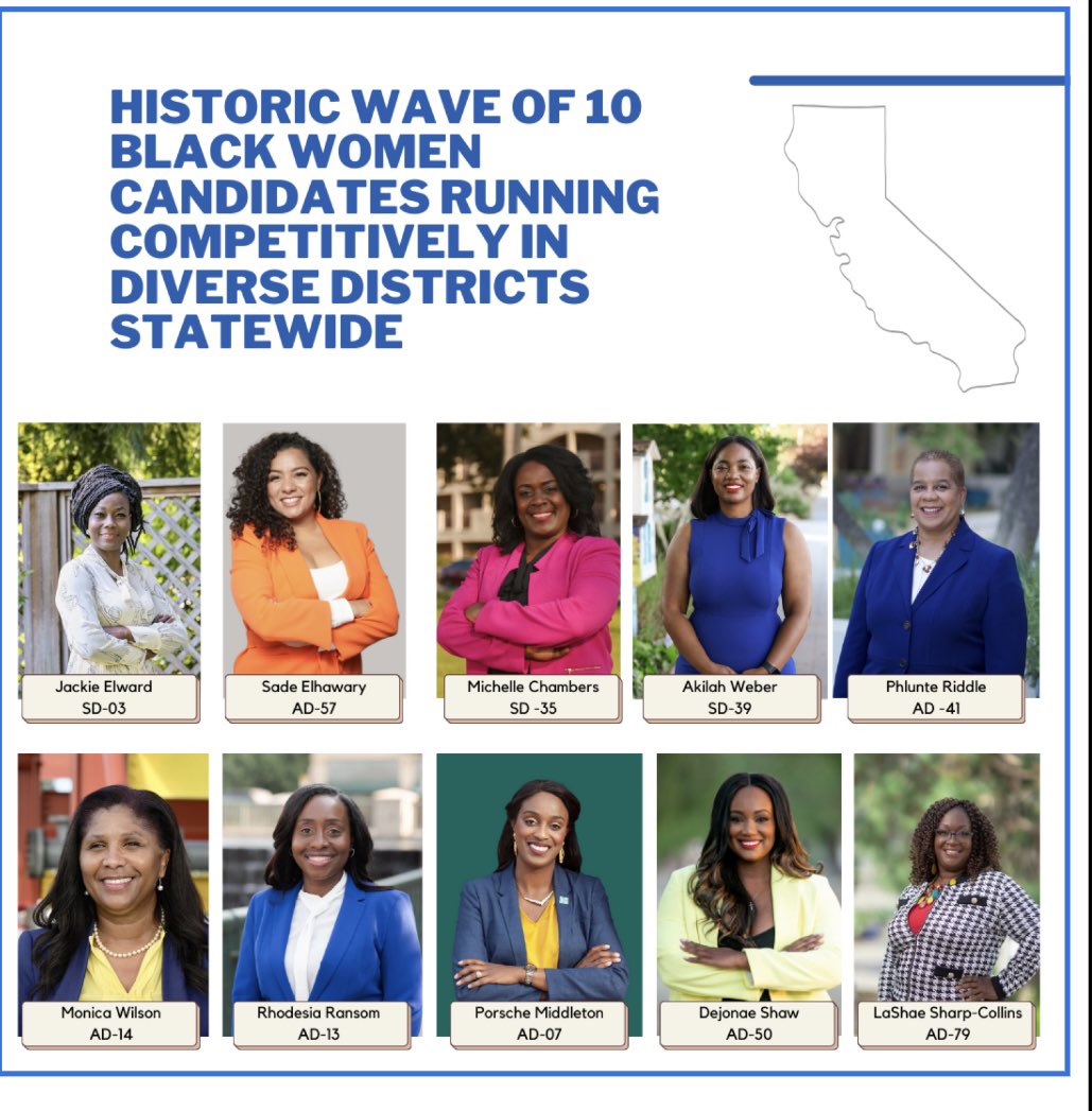 A historic number of Black women candidates are running for competitive seats in California. These women are stepping up to be leaders in these diverse districts that represent many working families. 

For more info visit: seiuca.org/elect-black-wo…