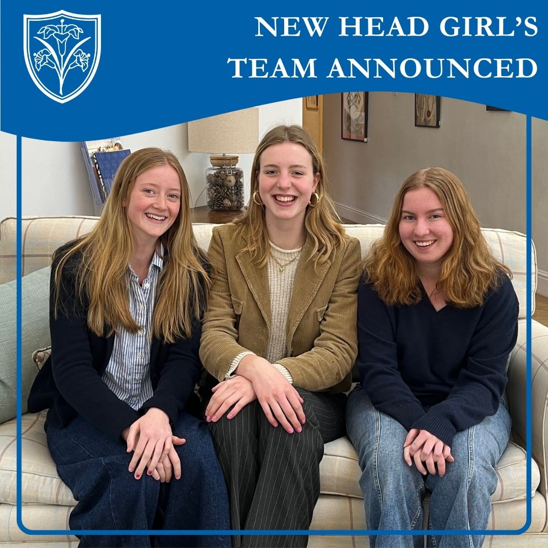 This week we announced our new Head Girl and Deputy Head Girls, who will take on the role officially after Easter. Congratulations to new Head Girl Claire and her Deputies, Bea and Honor!
