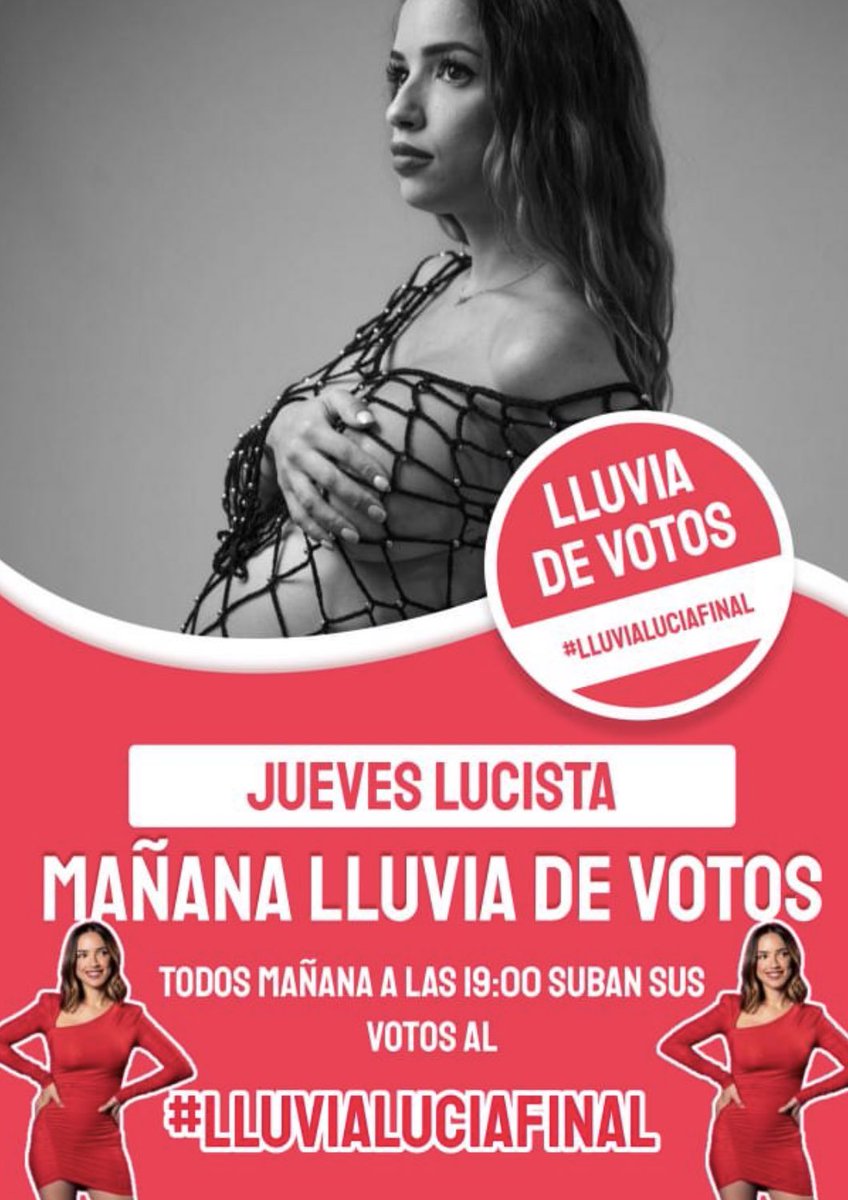 Lucia entro a este REALITY  con una niña de 3 meses.
Para ganar dinero para su peque.
Entro de DÚO con el hombre que la humilló, como pareja y como amistad.

Me parece una mujer VALIENTE Y LUCHADORA.

Mañana tenemos LLUVIA POR LUCIA.

#LLUVIALUCIAFINAL 💫  19:00 🕖