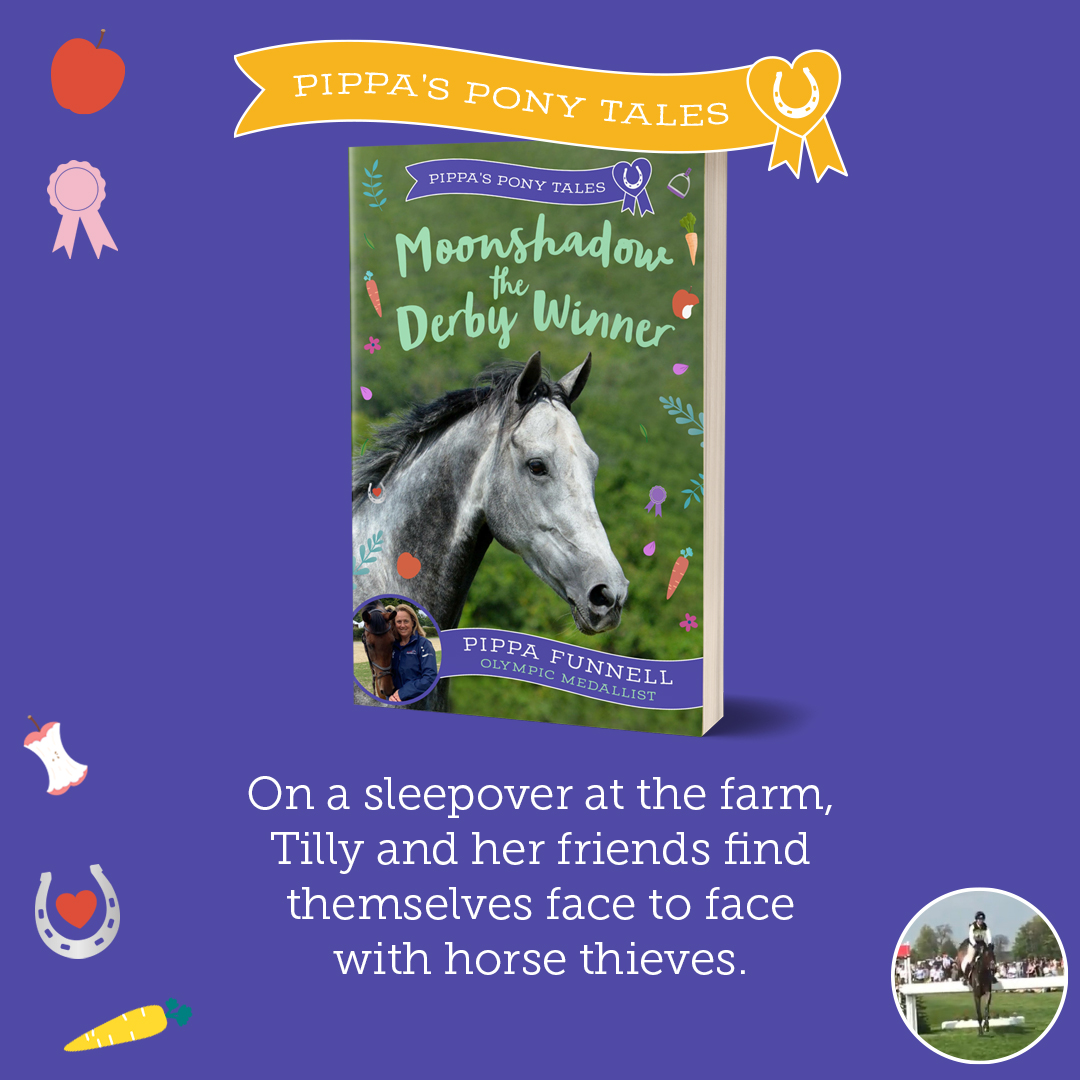 On a sleepover at the farm, Tilly and her friends find themselves face to face with horse thieves… #MoonshadowTheDerbyWinner is Book 11 in #PippasPonyTales by @PippaFunnellPPT 🐎 amzn.to/3wjjtVm