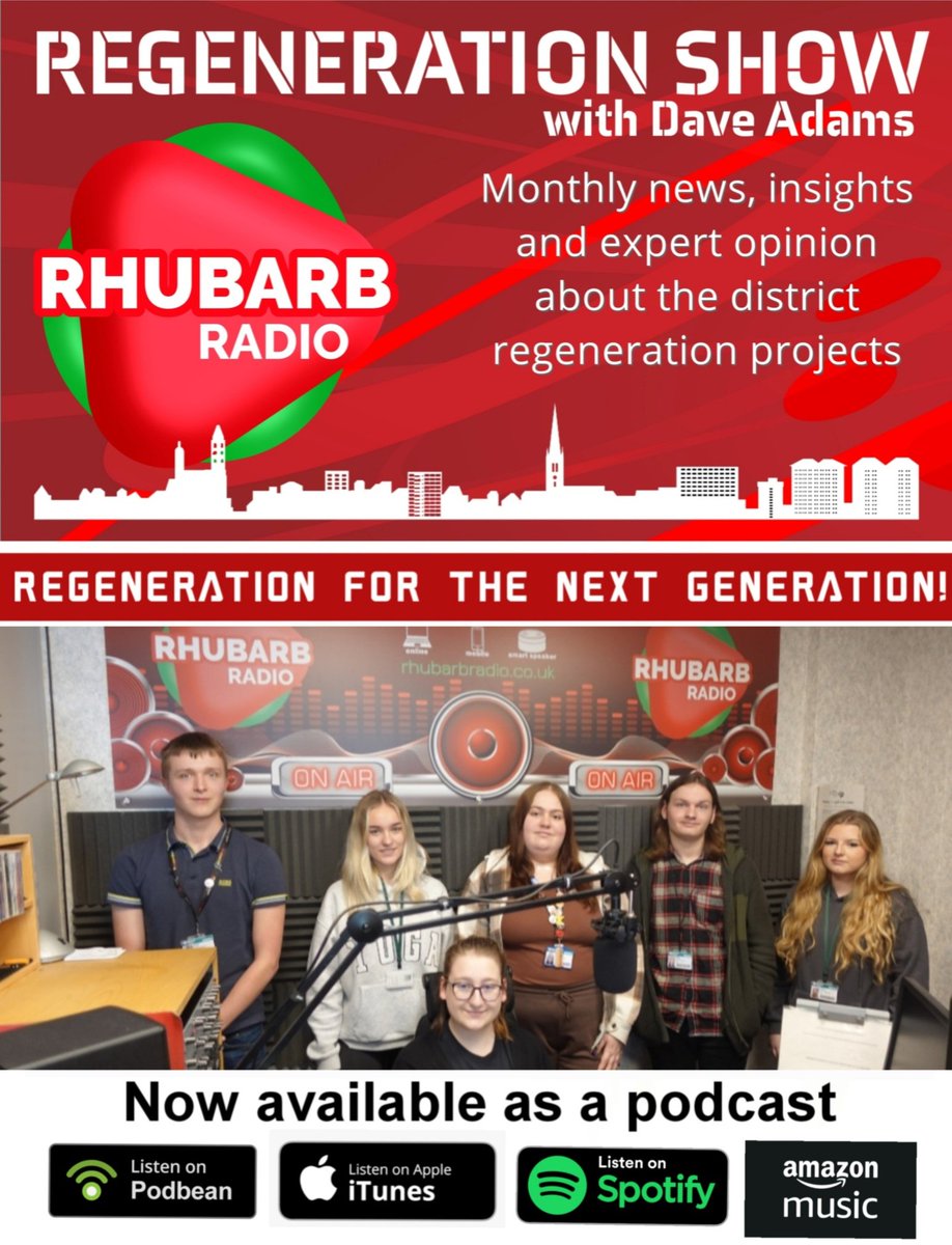 If you missed The Regeneration Show, which is back for a new series on Rhubarb Radio, showcasing the amazing developments taking place across the Wakefield District, then you can now listen again on The Rhubarb Radio Podcast.🏗 @MyWakefield @Wakefieldfirst @wakeycollege