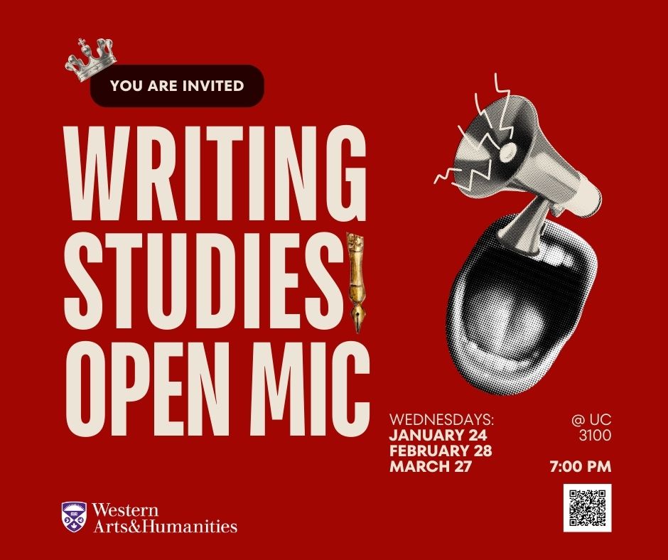 Writing Studies is hosting a monthly open mic night this semester! The first one is tonight! Please join us!