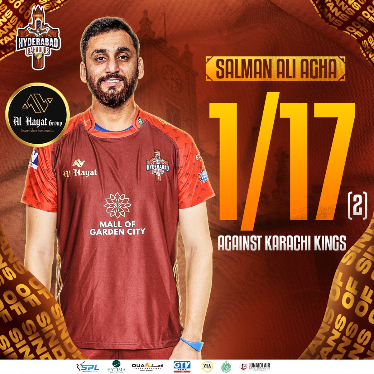 Good bowling outing for Bahadur Salman Ali Agha 🌟

#TitansOfSindh | #AlHayatGroup | #ZBKSPL