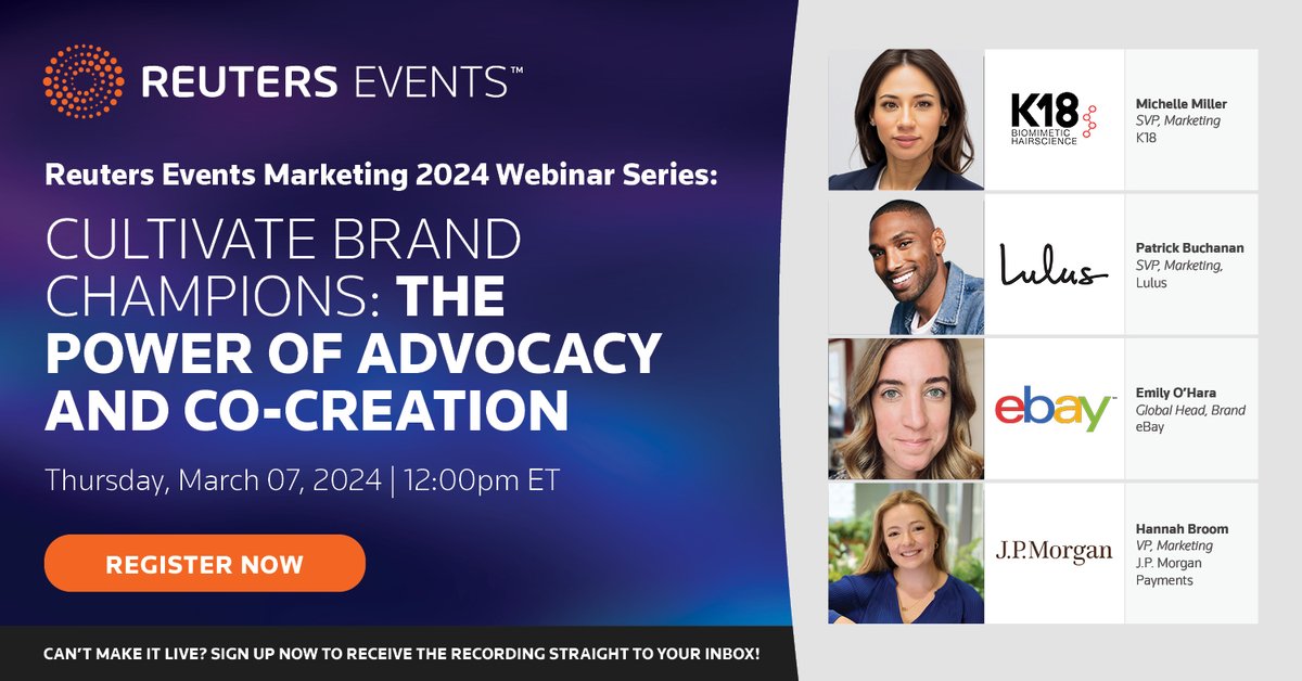 🔥 Exciting news for marketers! Join us for our exclusive webinar on 'Cultivate Brand Champions: The Power of Advocacy and Co-Creation.' Don't miss out on key insights from industry leaders at eBay, J.P. Morgan, Lulu’s, and K18. Register now: bit.ly/4bK3eRf