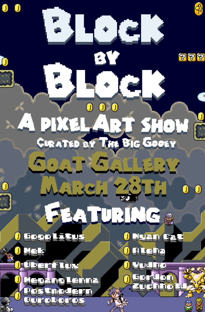 🚨 PIXEL ART OPEN CALL 🚨 It could be argued that pixel art is the precursor to all digital art. Block by Block is an exhibition featuring some of the preeminent pixel artists working today in IRL show and on @joynxyz Showcase. Goat Gallery and @TheBigGooey are running an Open…