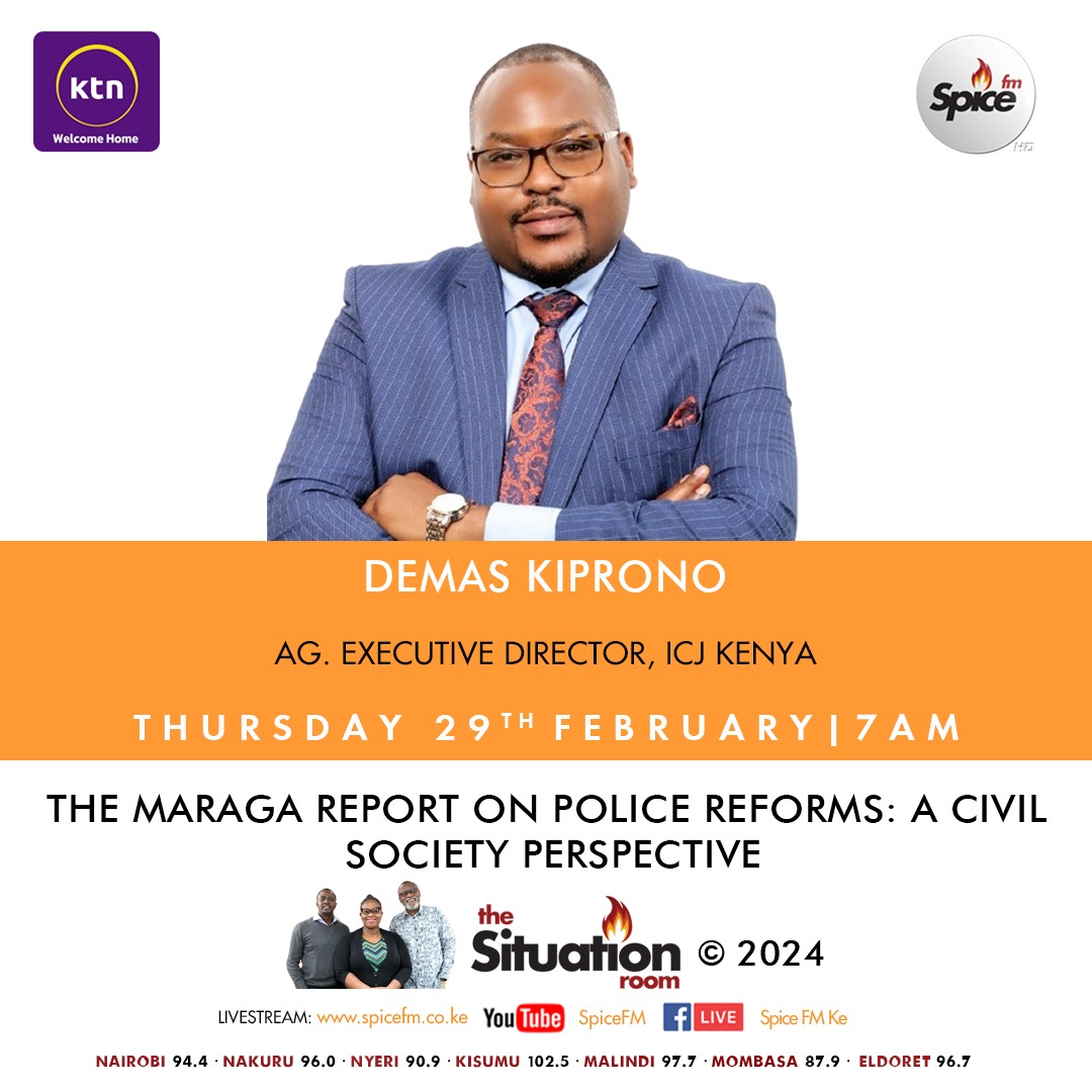 Tupatane asubuhi na mapema @SpiceFMKE @ICJKenya @IMLU_org @AmnestyKenya. See you tomorrow morning as we tackle CSO perspective of the Maraga Report on Policing.