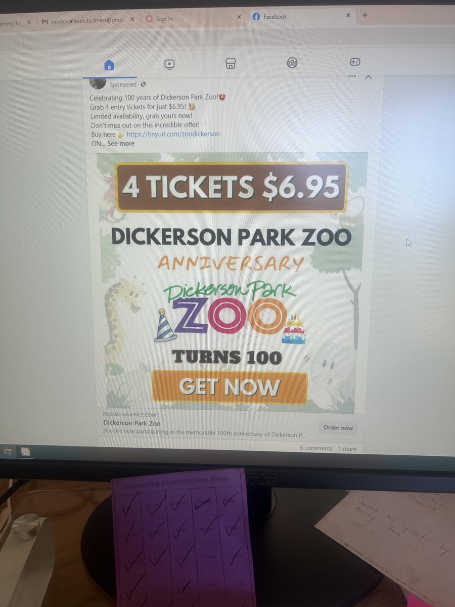 SCAM ALERT: if you see this post, do not purchase tickets. This offer is not from Dickerson Park Zoo. Several zoos &amp; aquariums around the country are being targeted with this FAKE OFFER. Please report it if you see it. Thank you!