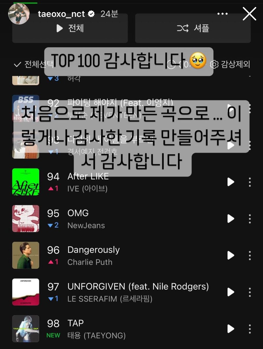 4년에 한 번 볼 수 있는 2월 29일의 태용이
첫 번째 2월 29일의 태용인 연습생이었고
두 번째 2월 29일의 태용인 떠오르는 아이돌이었는데
세 번째 2월 29일의 태용이인
오늘의 태용이는
자기가 만든 곡을 멜론 탑백에 올리는 아티스트야