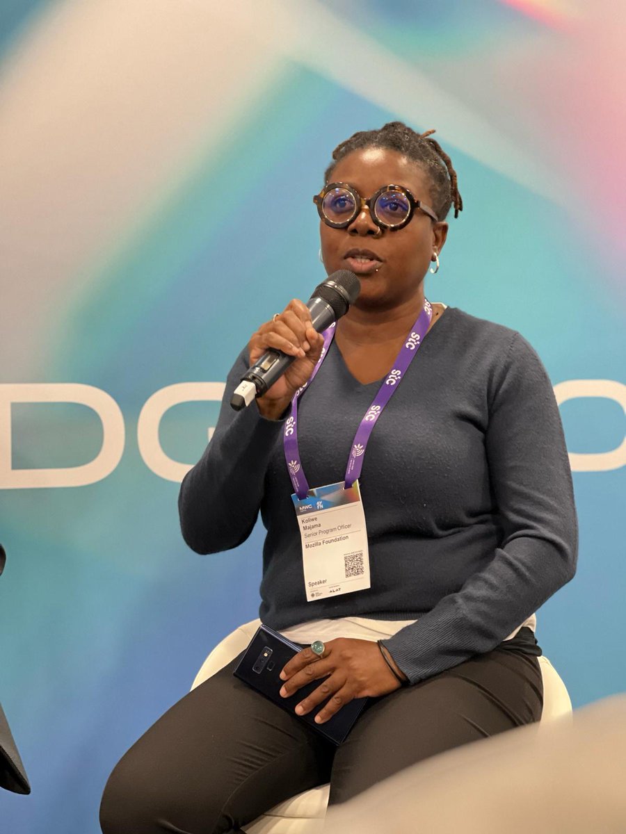 .<a href="/koliwemajama/">uMahambayedwa</a> from <a href="/mozilla/">Mozilla</a> highlights that it’s really important to understand what we mean by AI, the fact that it’s open and its intersection with social justice issues.
#M4DatMWC #MWC24