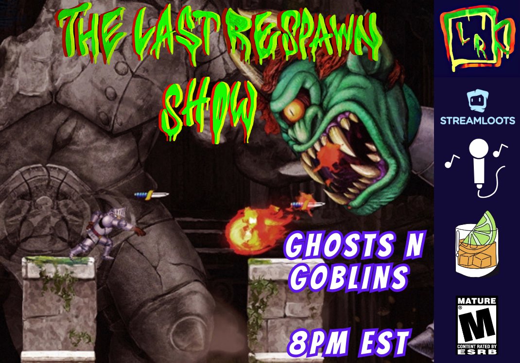 Tune in tonight to see David battle ghost n goblins in a haunted graveyard! 
Will he make it out alive? Or will his quest end in an early grave? 💀🥃

twitch.tv/thelastrespawn…

@Retweelgend @DoctorBear_ @StreamerHype #RETROGAMING #streamloots #twitchcommunity
