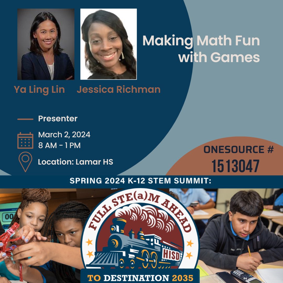 Ya Ling Lin (@yalinglin7) on Twitter photo Calling all K-12 math teachers!! Come join <a href="/Jess_Richman1/">Jessica Richman</a>
and myself as we dive into Making Math Fun using Games and Puzzles! We can’t wait to see you!!! <a href="/MathScience_CPD/">K-12 Math and Science PD</a>! Calling all K-12 math teachers!! Come join <a href="/Jess_Richman1/">Jessica Richman</a>
and myself as we dive into Making Math Fun using Games and Puzzles! We can’t wait to see you!!! <a href="/MathScience_CPD/">K-12 Math and Science PD</a>!
