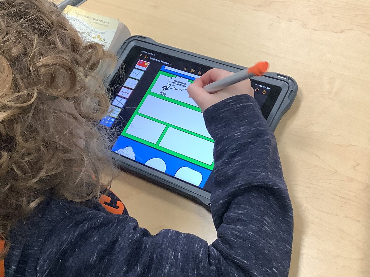 MissJohnsonRm29's tweet photo. 4th graders create a graphic novel summary of a chapter from their @ELeducation book “The Hope Chest” by @KarenSchwabach. I love seeing the details they add and their creative touches! Thankful for the template from the #AppleLearning forum! @AppleEDU @MissAdamsIn4th https://t.co/USVrszQNQW