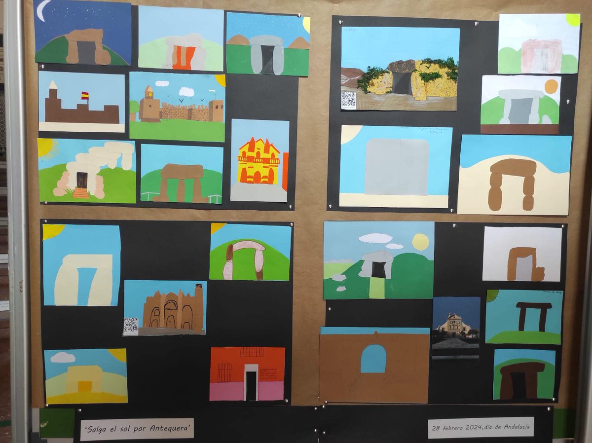 IColegiales's tweet photo. Ya se acerca la Semana Cultural y los Departamentos están calentando motores, aquí vemos los trabajos de Educación Plástica de 1º de ESO trabajando el Patrimonio de Antequera. !Geniales¡ https://t.co/YfWsnIovCA