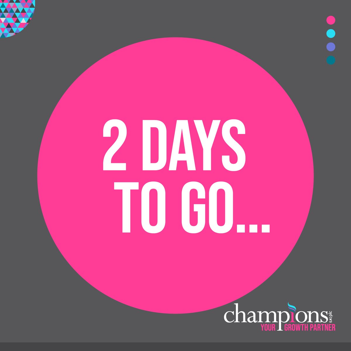 Our team have been working towards something huge over the last year... All will be revealed on Friday. #ChampionsUK #Development #BusinessGrowth