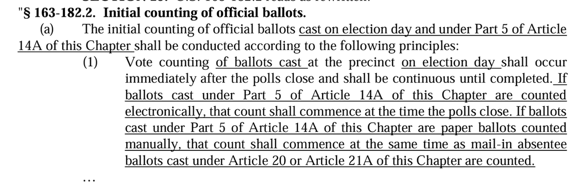 Reinforcing for anyone who needs to hear it (1/4) The delay in reporting 2024 early voting primary results in #ncpol is is b/c @NCSBE is following the law, as passed in SB 747 If you like the change, great! If you don't like the change, take it up with the NCGA, not NCSBE...