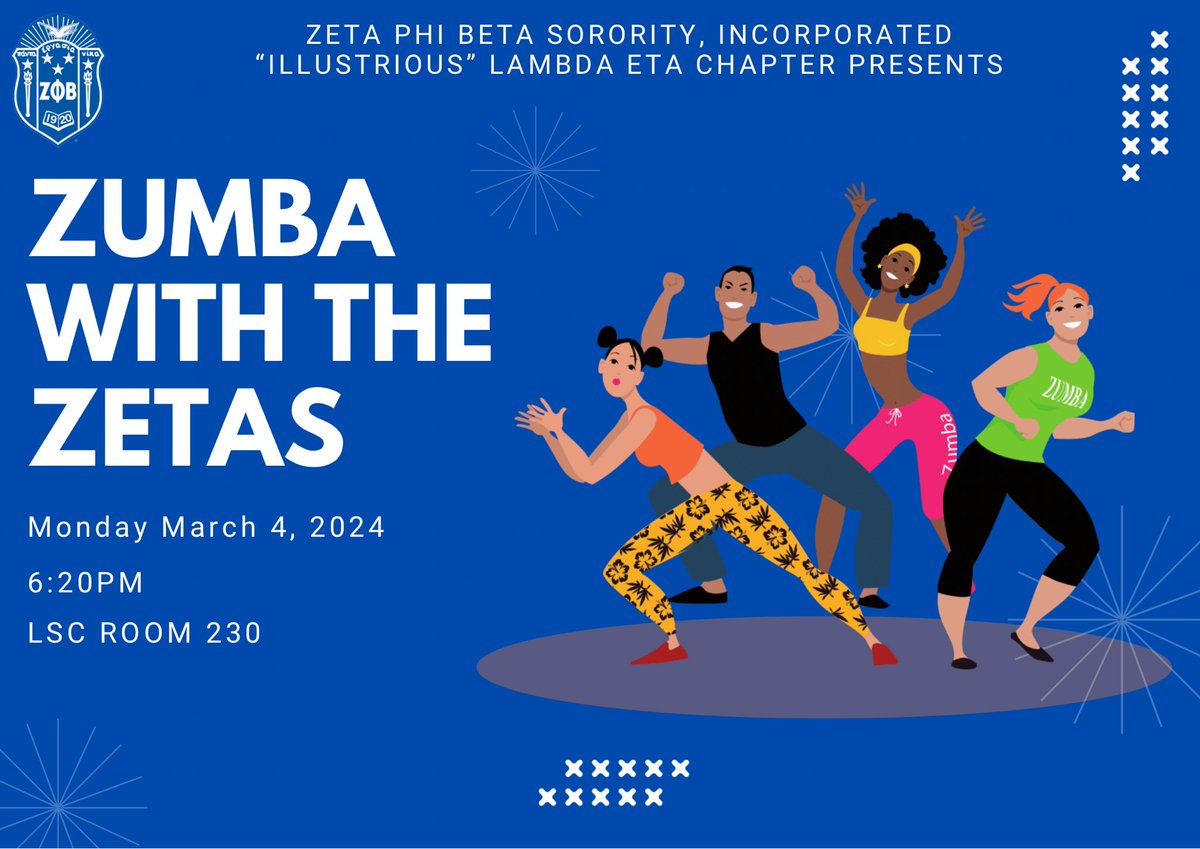 SamHoustonZetas's tweet photo. Join the Zetas as we kick off Finer Womanhood Week in style. Dress in your finest workout gear and let’s get fit together!

#zphib1920 #etxzetas #notjustanyzeta #shsu24 #shsu25 #shsu26 #shsu27 https://t.co/B6c5hiapx4