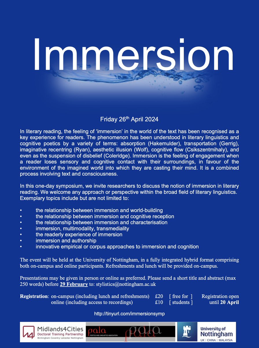 See now you’ve left it so late that you’re going to have a sleepless night thinking about the paper you were going to send in for this symposium. Deadline tomorrow. Tick tock …