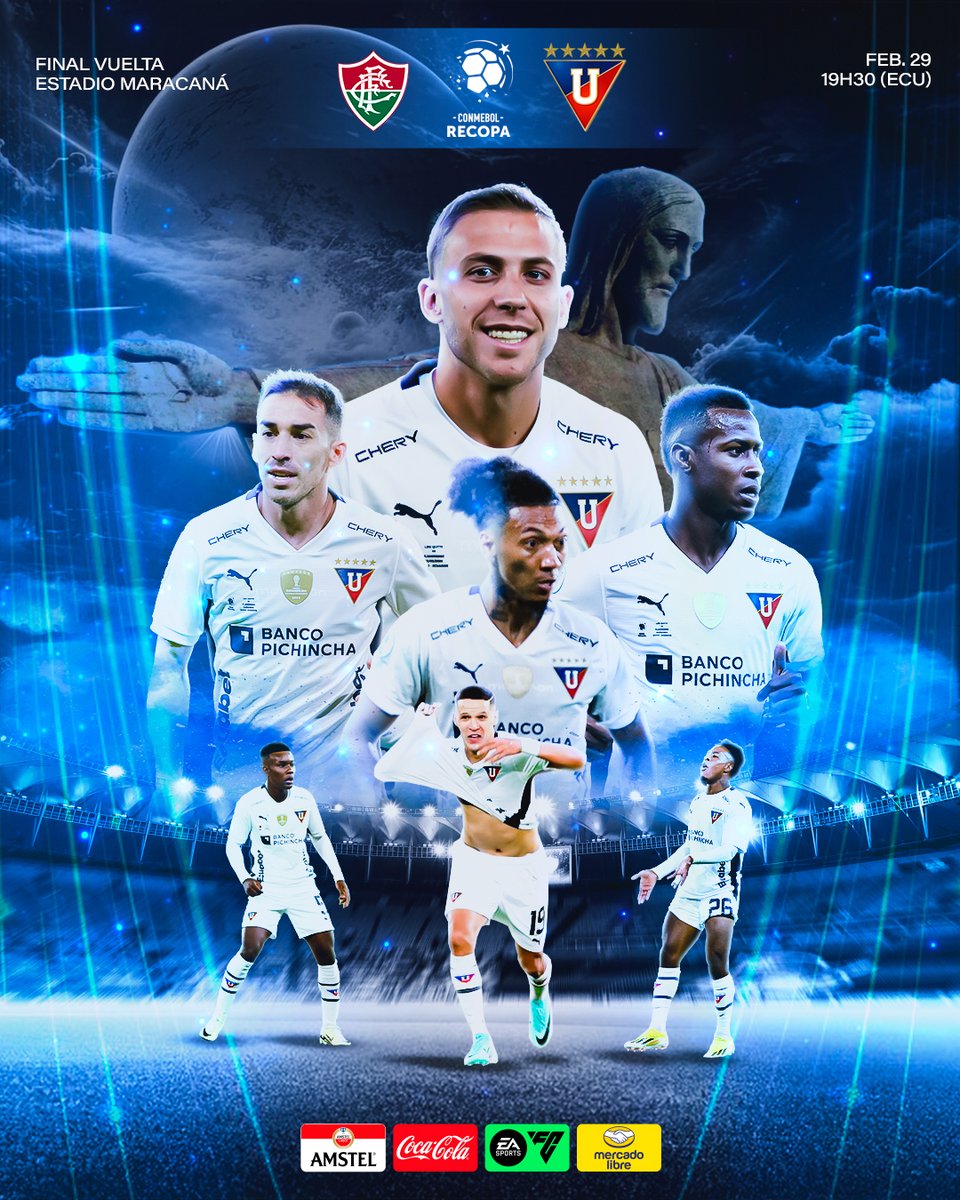 LDU_Oficial's tweet image. ¡Por la sexta! ¡Queremos sumar una nueva ⭐️ en el 🏟️ #Maracaná!

🆚 #FluminenseLIGA
🏆 @ConmebolRecopa | Final vuelta 
📆 29.02.2024 | 19h30