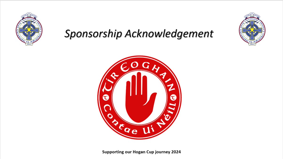 cbsomagh's tweet image. We wish to thank @TyroneGAALive for their generous sponsorship of our MacRory Cup winners, who embark on becoming the first team from Tyrone to win back to back Hogan Cups.
#cbscommunity #chasingglory #hogancup