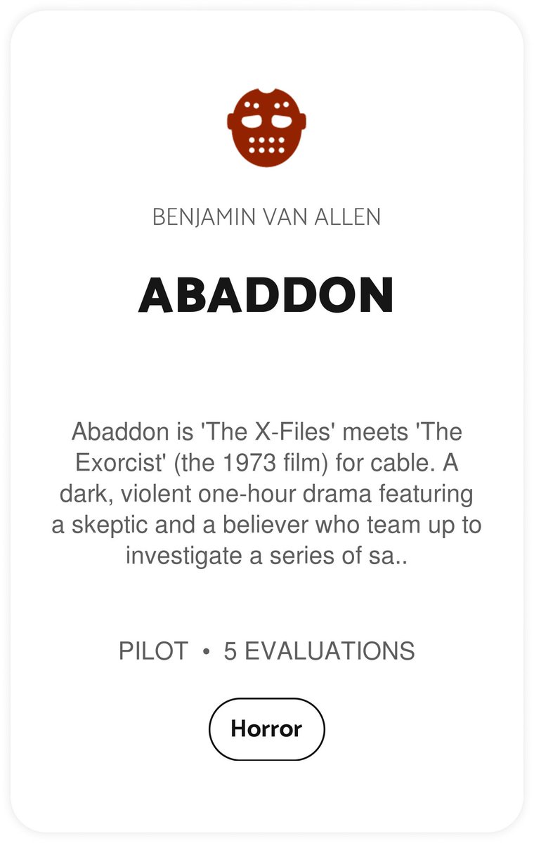 Black List readers enjoyed ABADDON by Benjamin Van Allen. blcklst.com/scripts/149761 #BlackListWeekendRead
