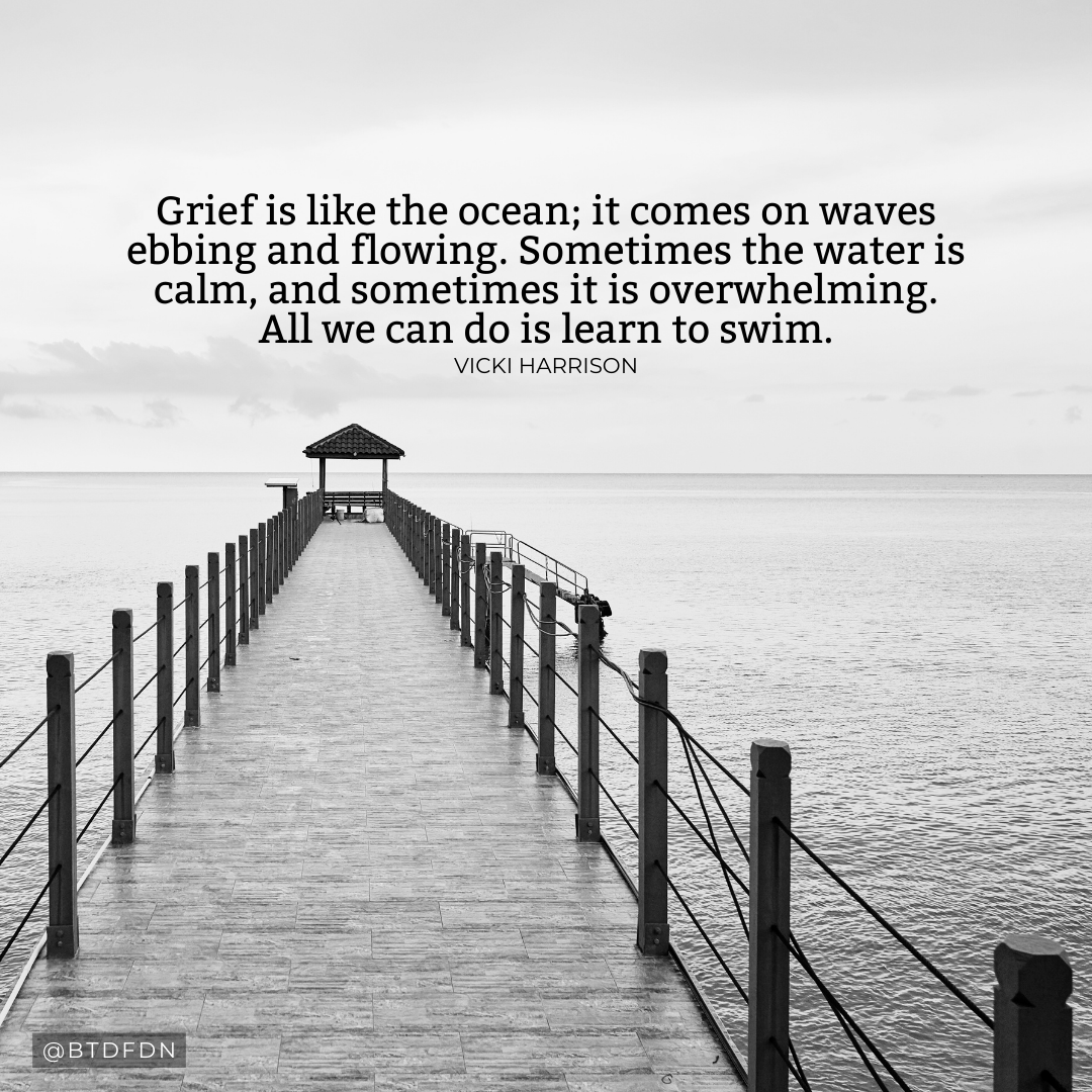 BTDFDN's tweet photo. A major part of grief is learning to stop fighting the grieving process and learn to swim. 

#griefandhealing #healinggrief #griefprocess #griefrecovery #griefandlosssupport #griefawareness #griefsucks https://t.co/fccBinNAsb