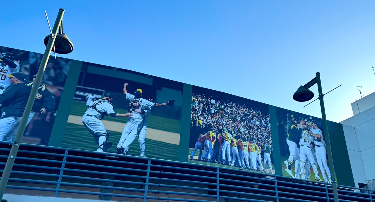 DaveKaval's tweet image. Great looking new sign at the Coliseum honoring our many historic moments in Oakland! @Athletics The 2024 season will be a celebration of our fifty plus years in Oakland! See you at the ballpark! ⚾️⚾️⚾️