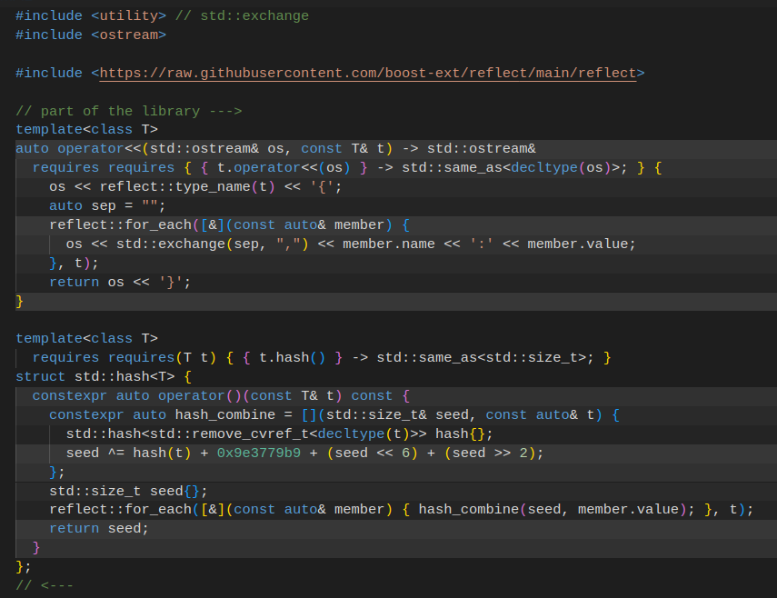 krisjusiak's tweet image. [#cpp20] Opt-in mixins with reflect (gcc, clang, msvc)
godbolt.org/z/qfW4aKWfb
github.com/boost-ext/refl…