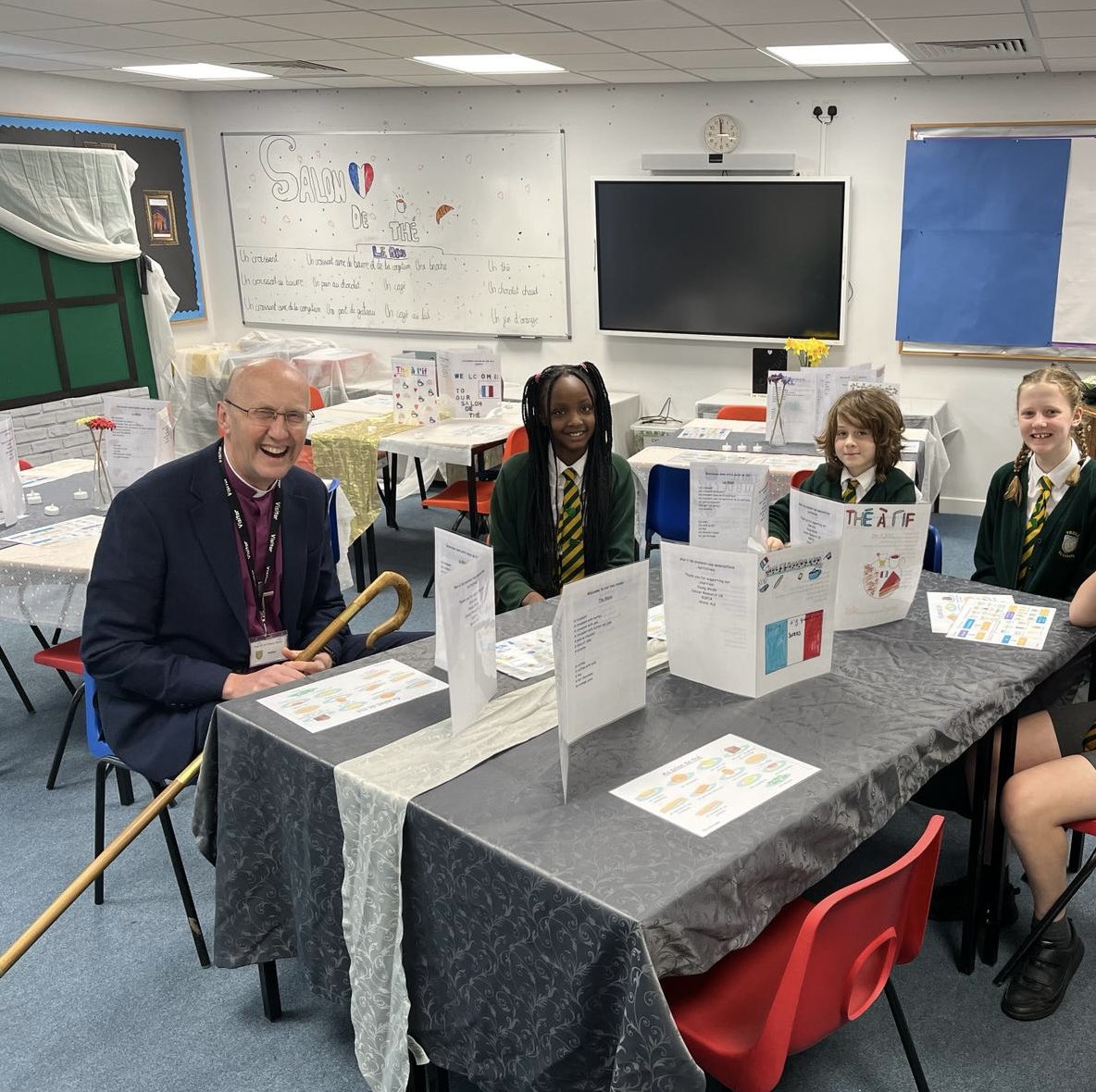 TrullSchool's tweet photo. Special day today welcoming Bishop Michael to school. He came to see how our school works with the church and how we learn. https://t.co/xpj8HQXXUl