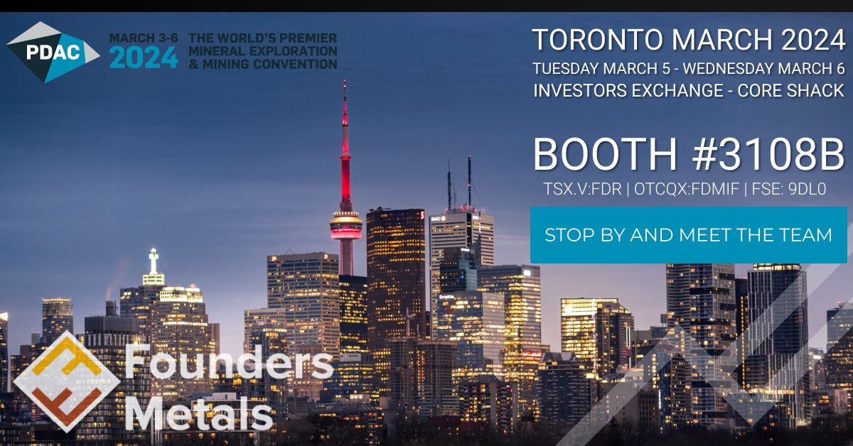 We're exhibiting at PDAC from March 3-6. Come see us at booth #3108B pdac.ca/convention/att… $FDR.V $FDMIF #gold #tsxv #otcqx #suriname @the_PDAC #PDAC2024
