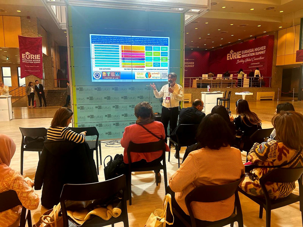 At #EURIE2024, we gave a showcase presentation titled "IAU STEM Center: Pioneering Developments in STEM Education in Türkiye" at the EURAS Lounge, we explained the firsts and pioneering achievements of the IAU STEM Center in STEM education in Türkiye.
<a href="/IAUKampus/">İstanbul Aydın Üniversitesi</a> <a href="/IAUSTEM/">IAU STEM Ed. Research Center</a>