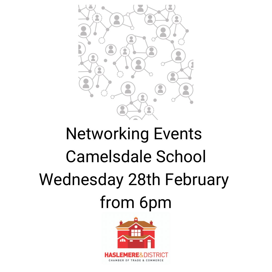 HaslemereChmbr's tweet photo. About to finish work? Pop along to @camelsdaletweet for some friendly networking for all in and around the area of Surrey/Sussex/Hampshire border… https://t.co/McYS6Nw3VO