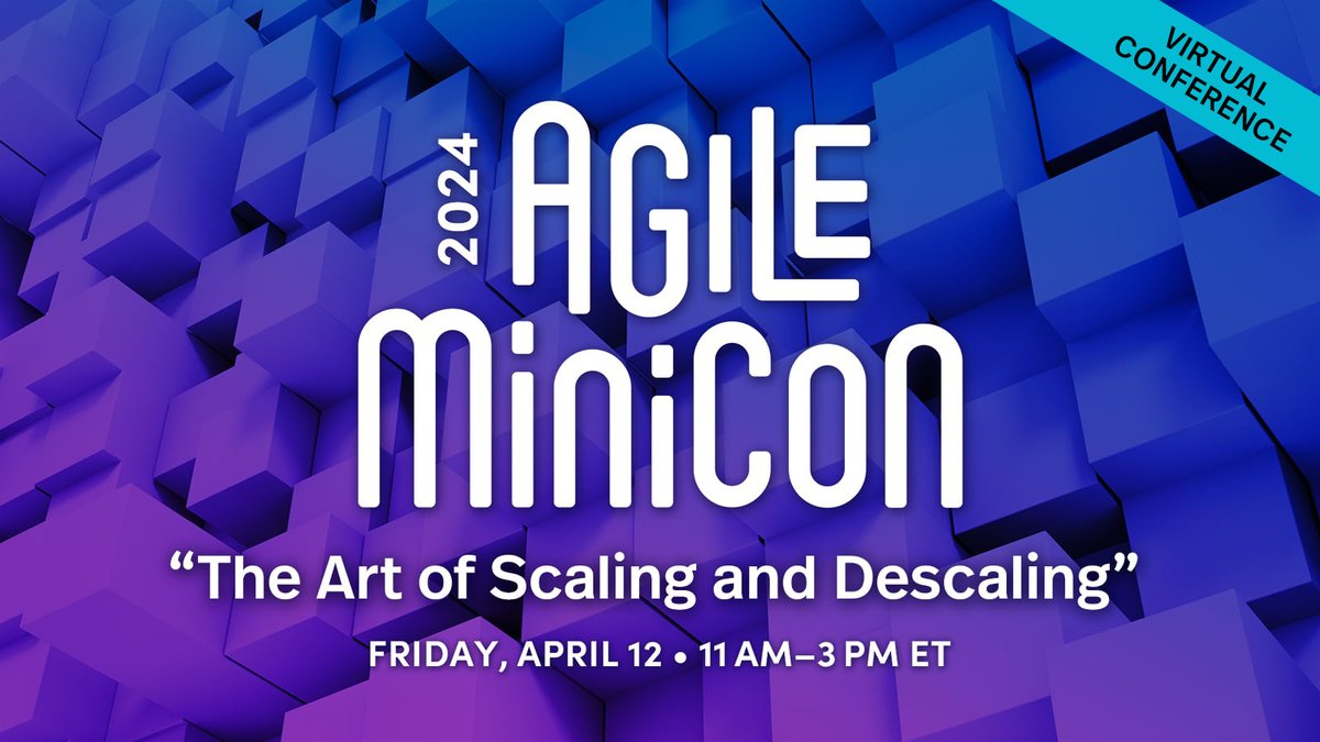 AgileAlliance's tweet image. Join us online at our Spring Agile MiniCon as we take a deep dive into the dynamic landscape of #Agile methodologies, focusing on the intricate balance between scaling up and scaling down effectively. Learn more and register now: agilealliance.org/agile-minicon-…

#AgileMiniCon #Scaling