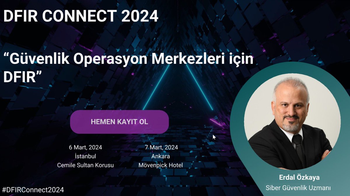 <a href="/binalyze/">Binalyze</a> , <a href="/Redington/">Redington</a> &amp; <a href="/DiFoSe/">DiFoSe</a> 
ve DIFOSE iş ortaklığında düzenleyeceğimiz DFIR Connect 2024 - İstanbul ve Ankara etkinliklerimize davetlisiniz! 

6 Mart, İstanbul için Kayıt Linki: lnkd.in/dtuKY_Vp

7 Mart, Ankara için Kayıt Linki: lnkd.in/dR4A7CUn