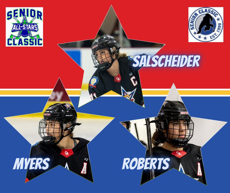🏒🌟 Hat trick of Stars heading to the Senior Classic All-Star Series! A huge congratulations to Skylar, Ana and Kaitlin on their invites to represent Section 4 at the event this weekend in Blaine! 🌟🏒 #GentryStarsHockey